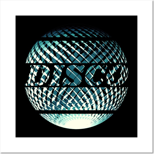 Steel blue disco discoball Wall Art by Bailamor